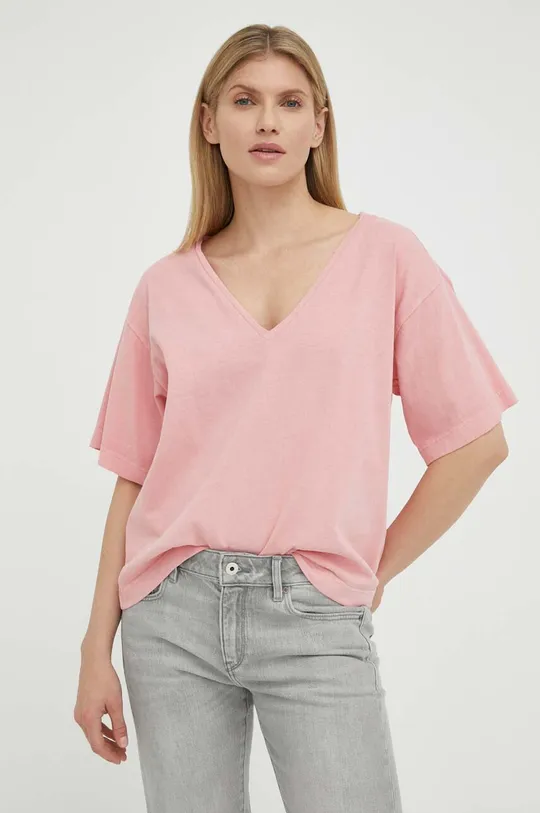 różowy G-Star Raw t-shirt bawełniany Damski