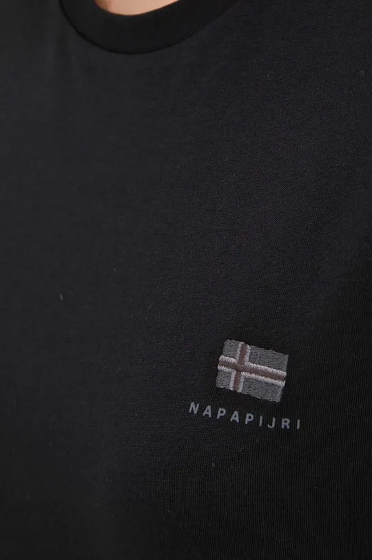 μαύρο Βαμβακερό μπλουζάκι Napapijri S-Nina