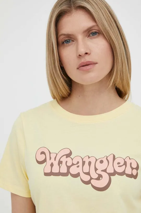 Wrangler t-shirt bawełniany żółty