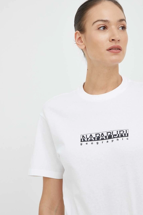 biały Napapijri t-shirt bawełniany