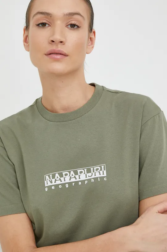 zielony Napapijri t-shirt bawełniany