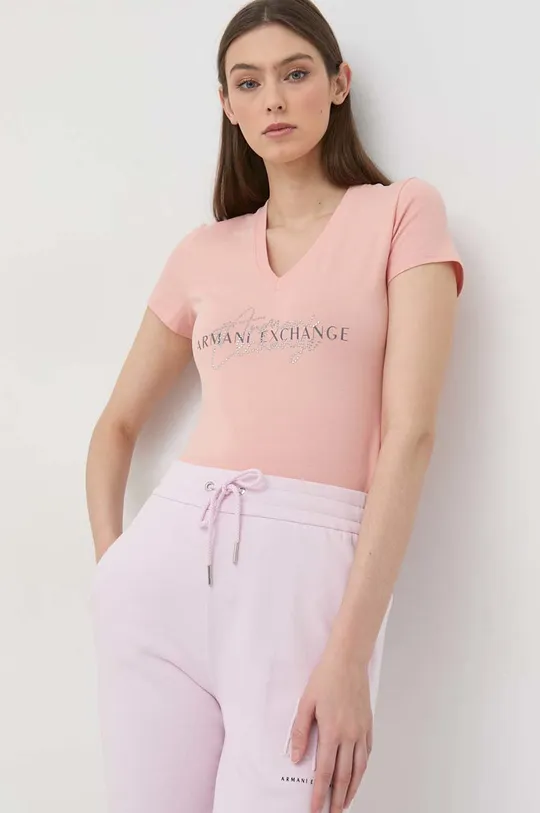 oranžna Kratka majica Armani Exchange Ženski