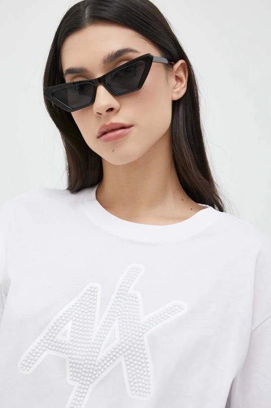 biały Armani Exchange t-shirt bawełniany