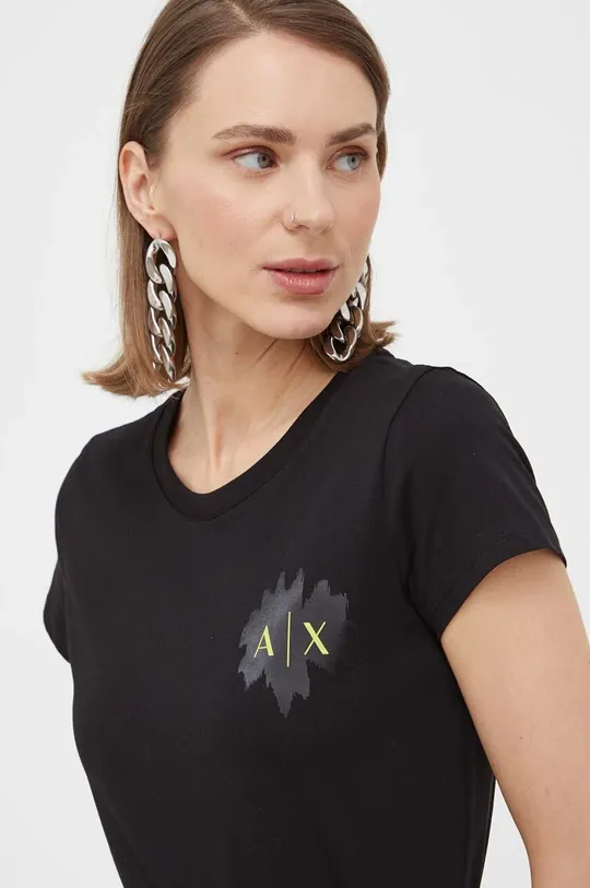 czarny Armani Exchange t-shirt bawełniany