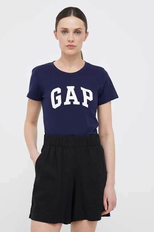 μπεζ Βαμβακερό μπλουζάκι GAP 2-pack Γυναικεία
