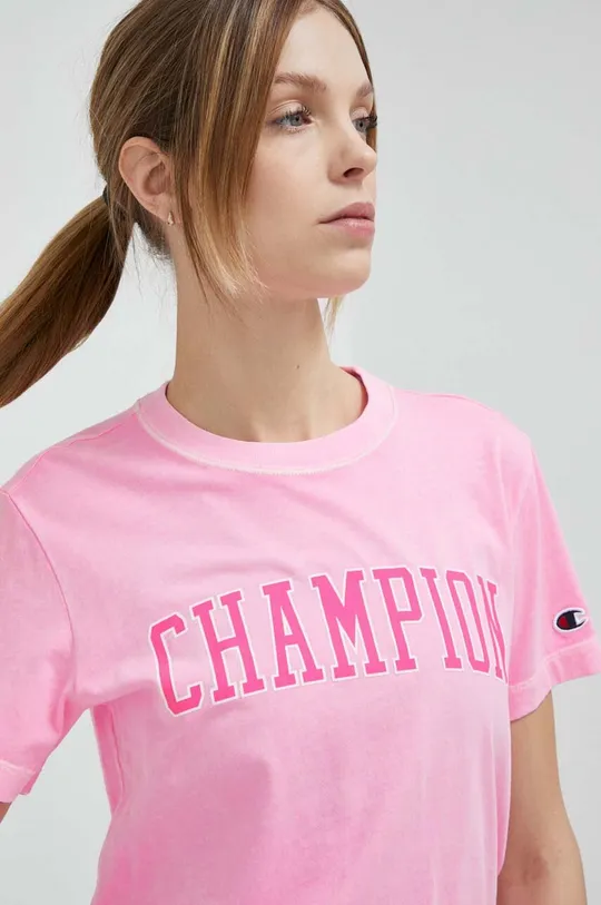 růžová Bavlněné tričko Champion