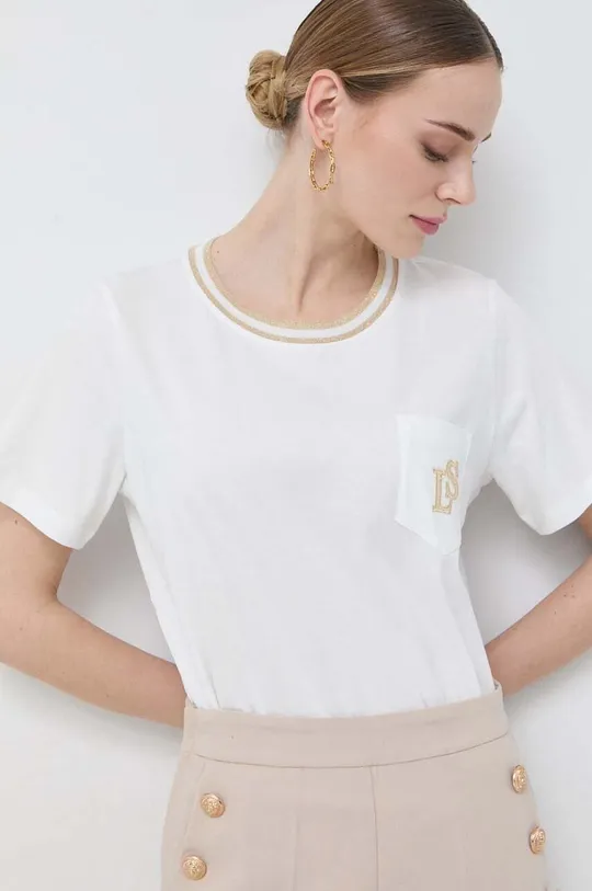 λευκό Βαμβακερό μπλουζάκι Luisa Spagnoli Γυναικεία