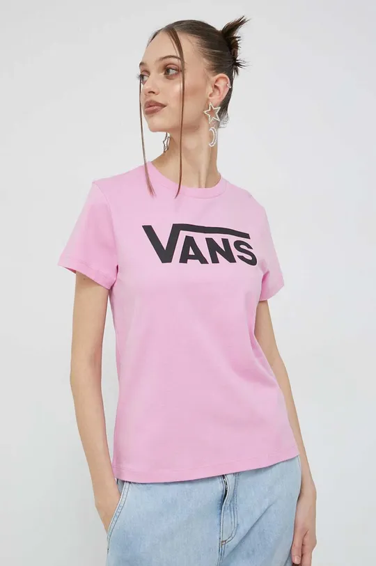 fioletowy Vans t-shirt bawełniany