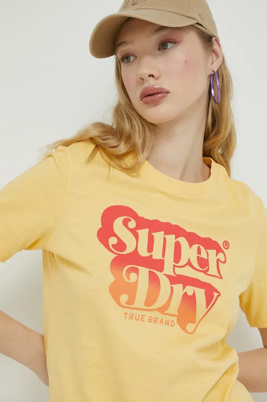 zlatna Pamučna majica Superdry