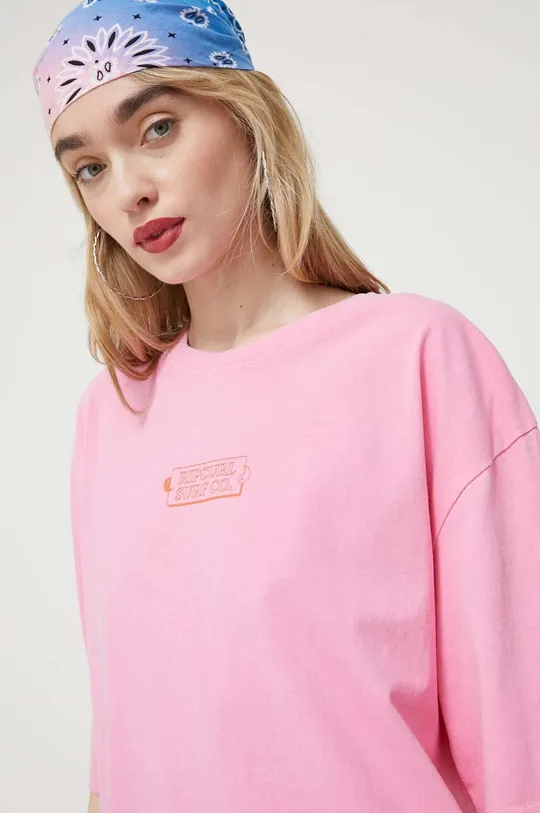 ροζ Βαμβακερό μπλουζάκι Rip Curl