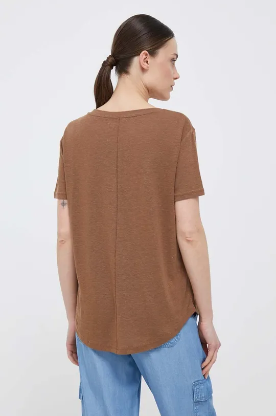 brązowy GAP t-shirt lniany