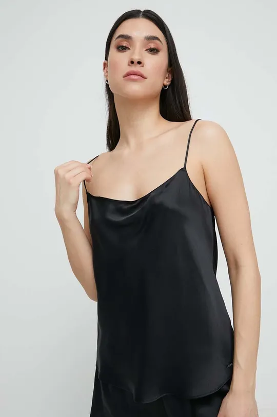 μαύρο Top από μεταξωτή πιτζάμα Calvin Klein Underwear Γυναικεία