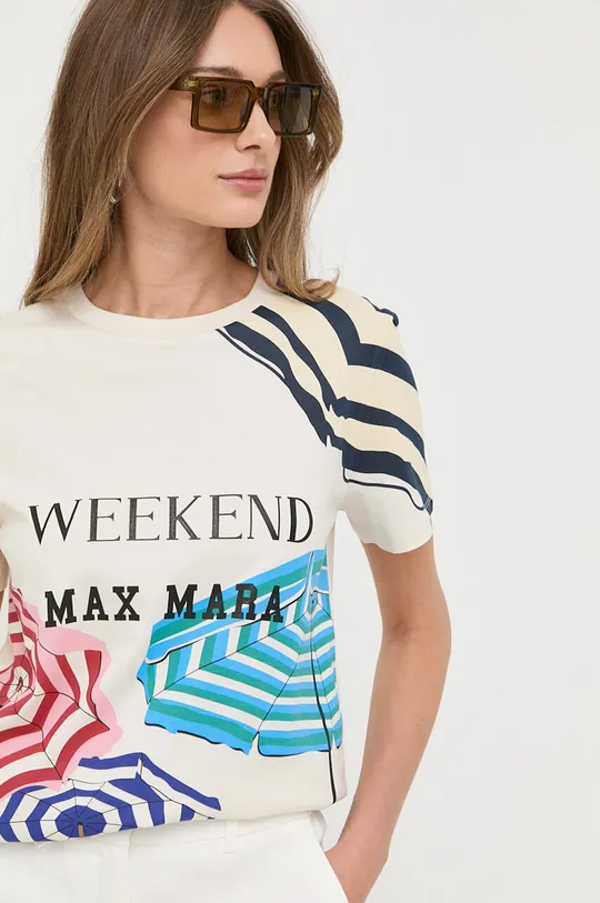 μπεζ Βαμβακερό μπλουζάκι Weekend Max Mara