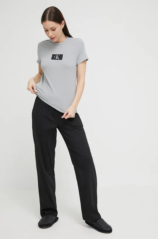 Μπλουζάκι πιτζάμας Calvin Klein Underwear γκρί