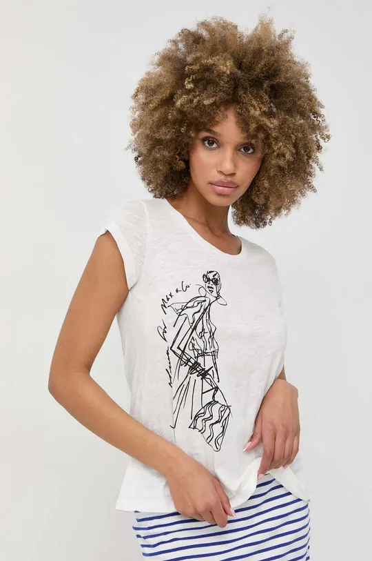 μπεζ Βαμβακερό μπλουζάκι MAX&Co. Γυναικεία