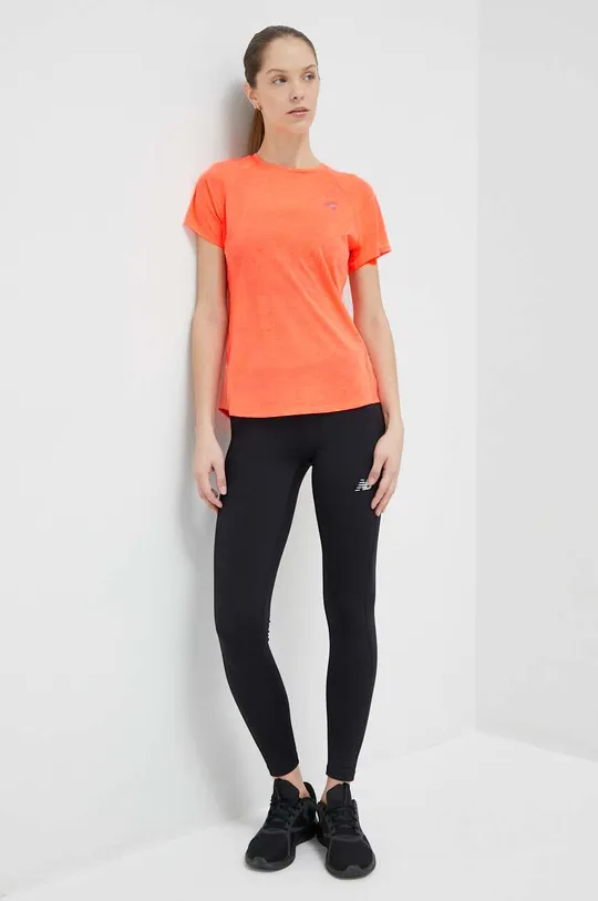 New Balance t-shirt do biegania Impact Run pomarańczowy