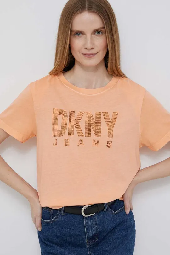 oranžová Tričko Dkny Dámsky