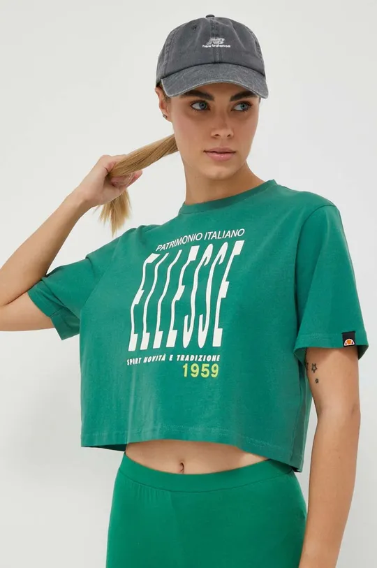 πράσινο Βαμβακερό μπλουζάκι Ellesse Γυναικεία