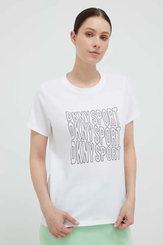 білий Бавовняна футболка Dkny Жіночий