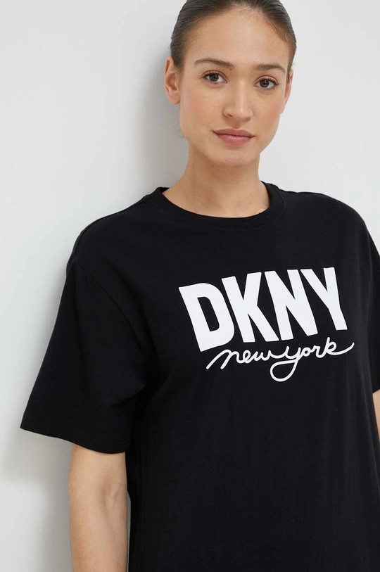 czarny Dkny t-shirt bawełniany Damski