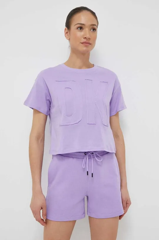 μωβ Βαμβακερό μπλουζάκι DKNY Γυναικεία