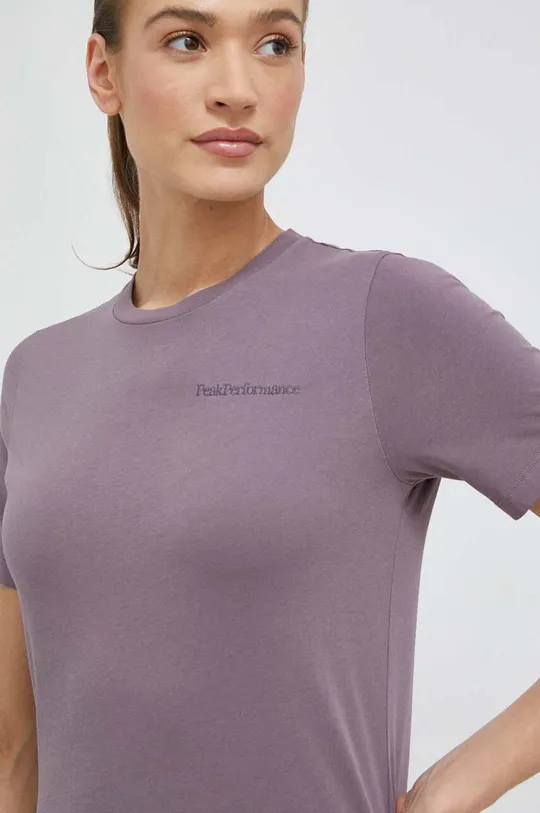 фіолетовий Бавовняна футболка Peak Performance Жіночий