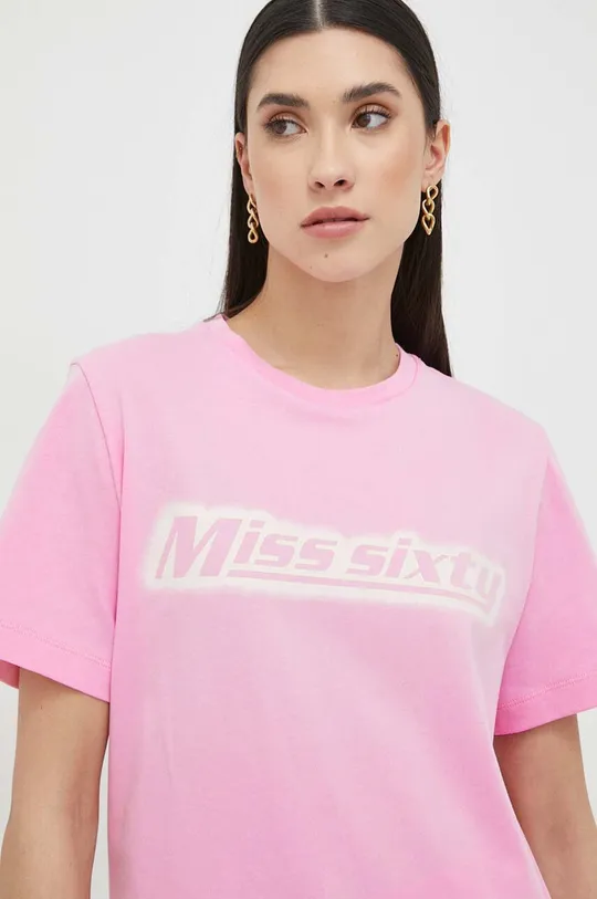 ροζ Βαμβακερό μπλουζάκι Miss Sixty
