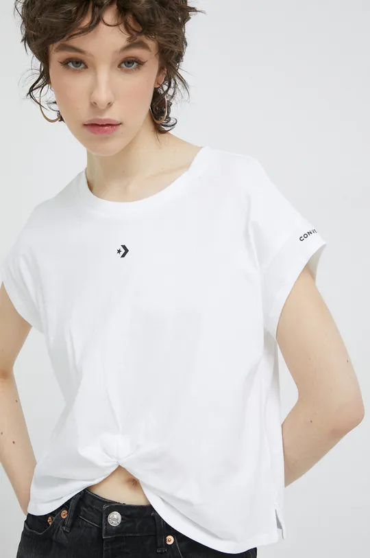bijela Pamučna majica Converse Ženski
