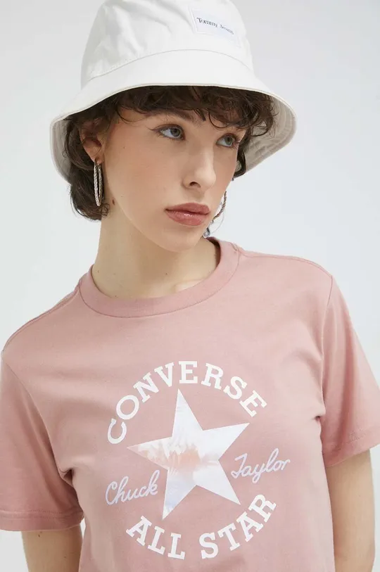 roza Pamučna majica Converse