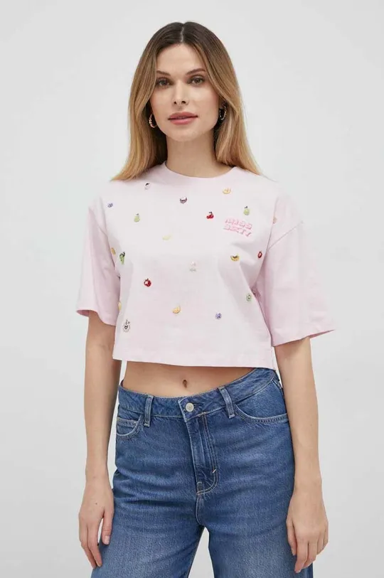 rózsaszín Miss Sixty pamut póló Női
