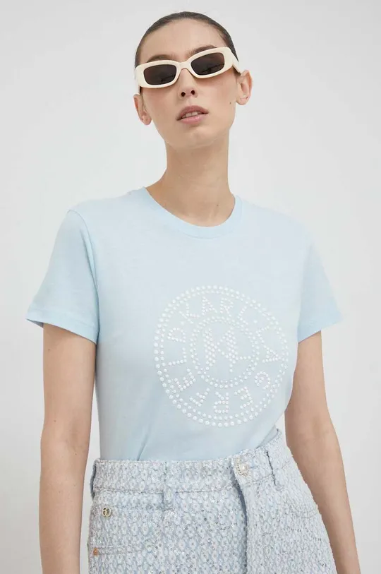 μπλε Βαμβακερό μπλουζάκι Karl Lagerfeld Γυναικεία