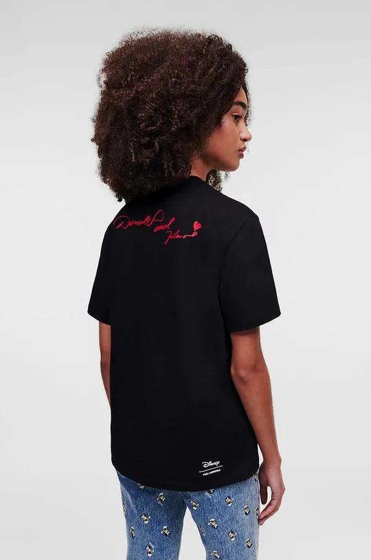 Bombažna kratka majica Karl Lagerfeld x Disney črna