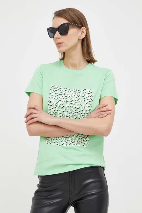 Bombažna kratka majica Karl Lagerfeld zelena