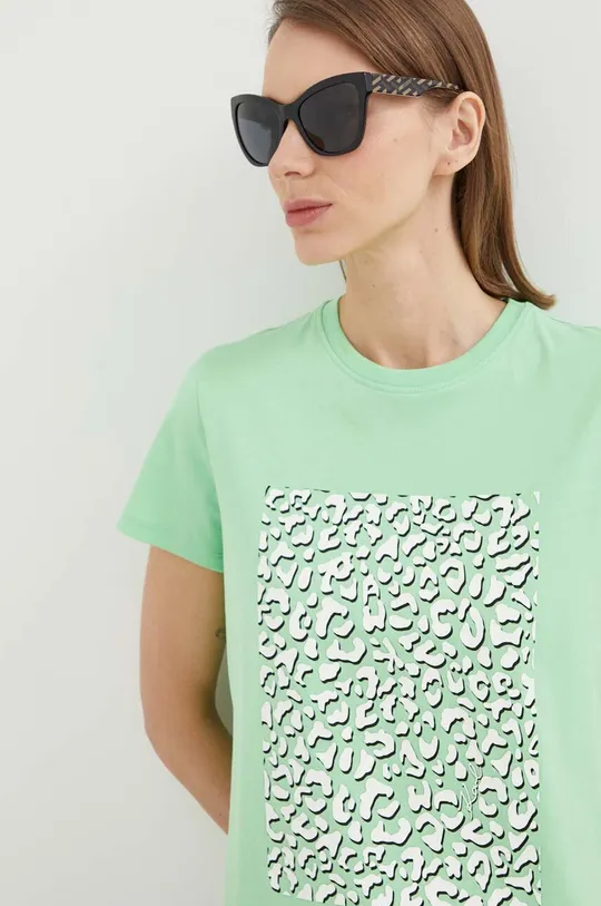 zielony Karl Lagerfeld t-shirt bawełniany