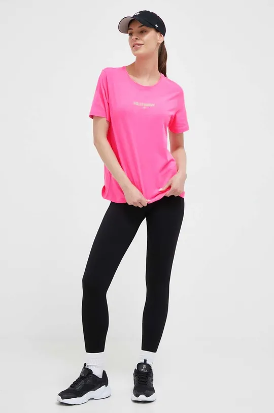 Βαμβακερό μπλουζάκι 4F ροζ