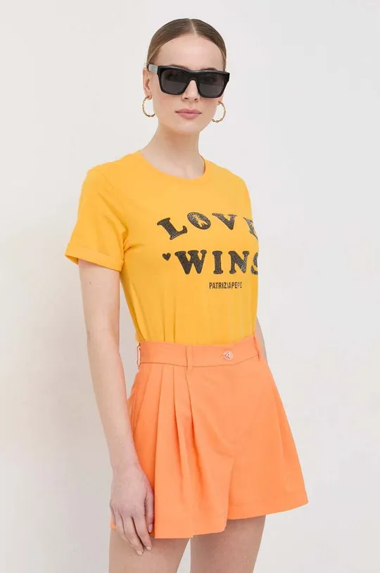 πορτοκαλί Βαμβακερό μπλουζάκι Patrizia Pepe