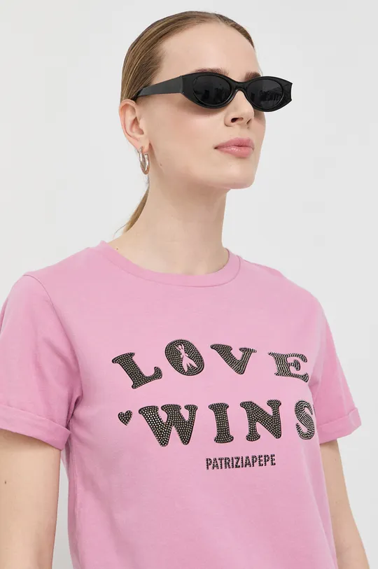 ροζ Βαμβακερό μπλουζάκι Patrizia Pepe