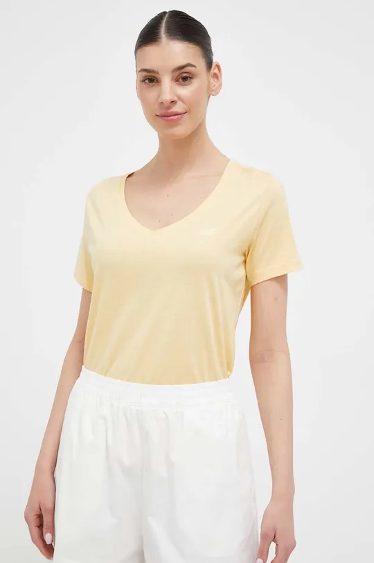 κίτρινο Βαμβακερό μπλουζάκι 4F