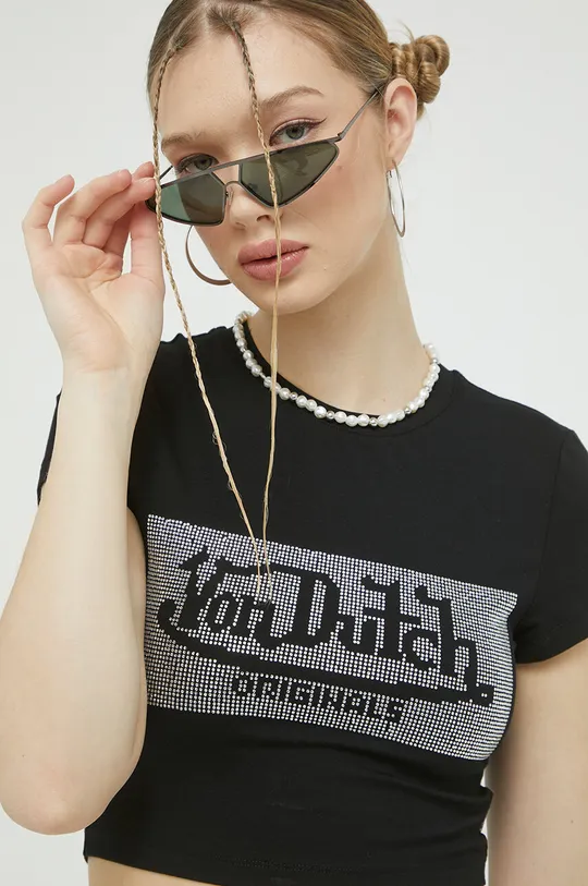 czarny Von Dutch t-shirt
