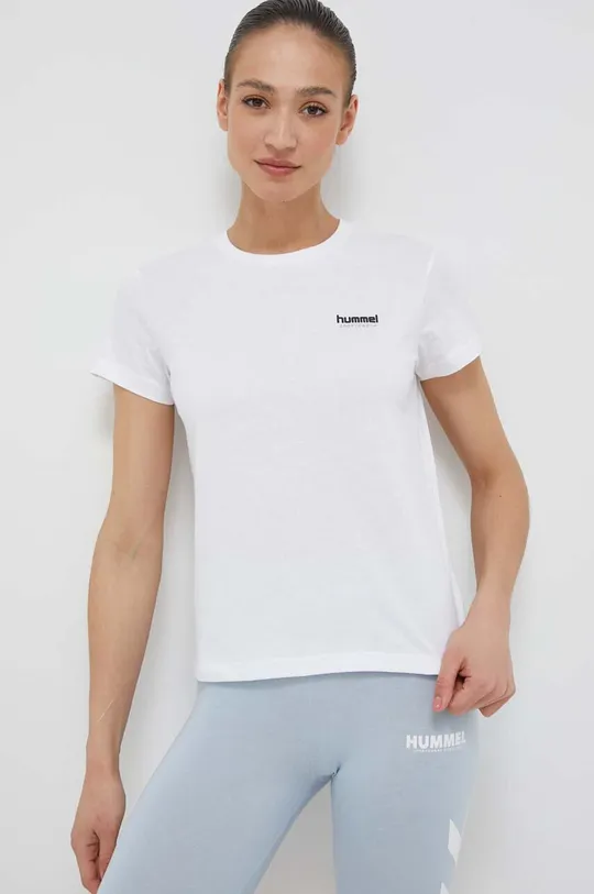 λευκό Βαμβακερό μπλουζάκι Hummel Γυναικεία