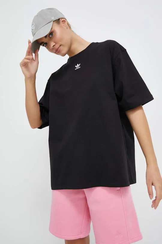 czarny adidas Originals t-shirt bawełniany Adicolor Essentials Damski