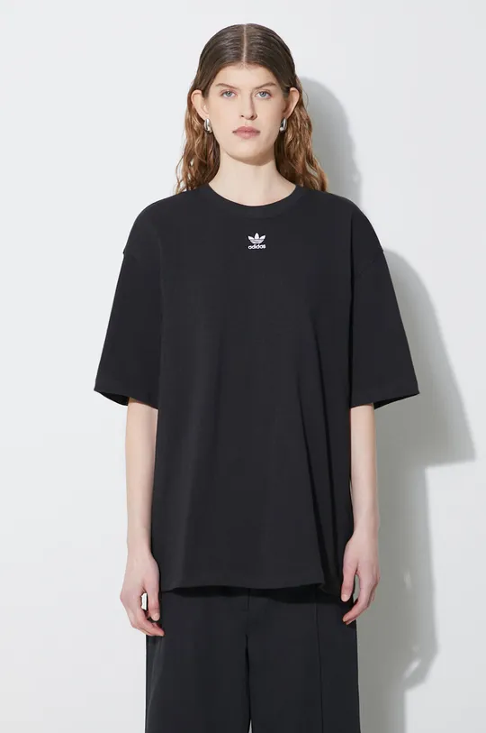 čierna Bavlnené tričko adidas Originals Adicolor Essentials Dámsky