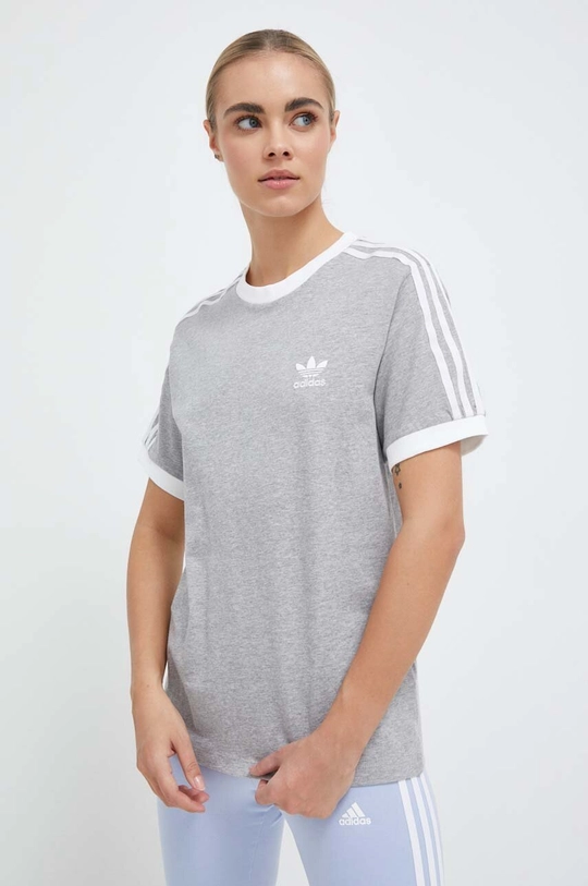 серый Хлопковая футболка adidas Originals Женский