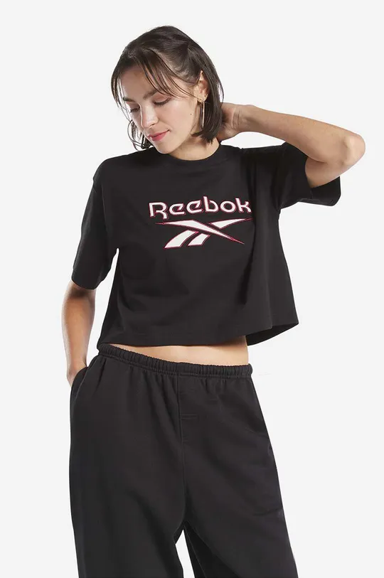 μαύρο Βαμβακερό μπλουζάκι Reebok Classic Γυναικεία