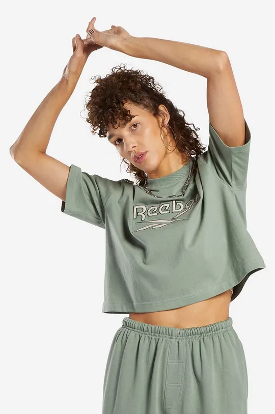 zelena Pamučna majica Reebok Classic Ženski