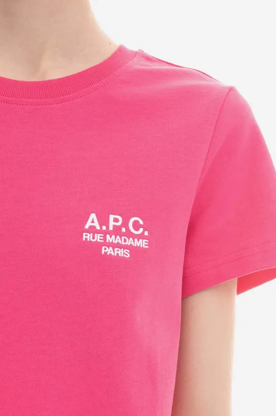 рожевий Бавовняна футболка A.P.C. New Denise