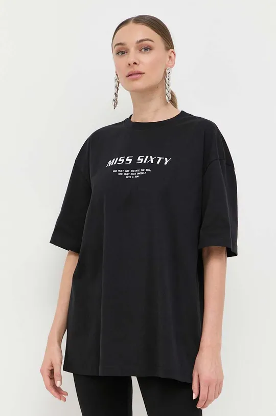 czarny Miss Sixty t-shirt bawełniany Damski