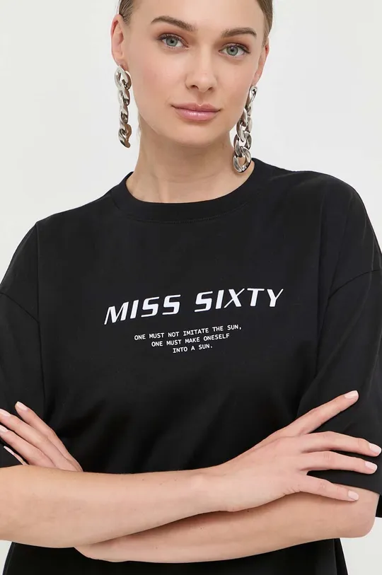 czarny Miss Sixty t-shirt bawełniany