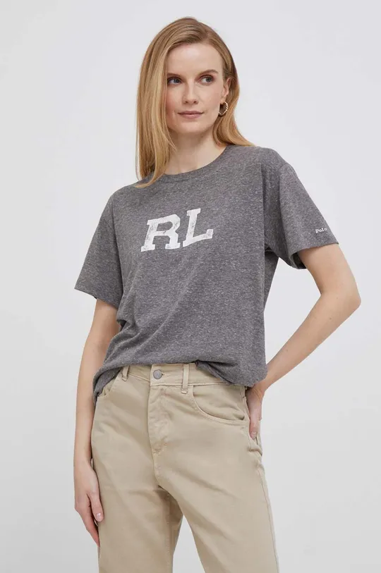 γκρί Μπλουζάκι Polo Ralph Lauren Γυναικεία