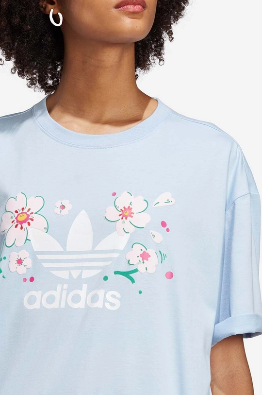 Памучна тениска adidas Oversized Tee син